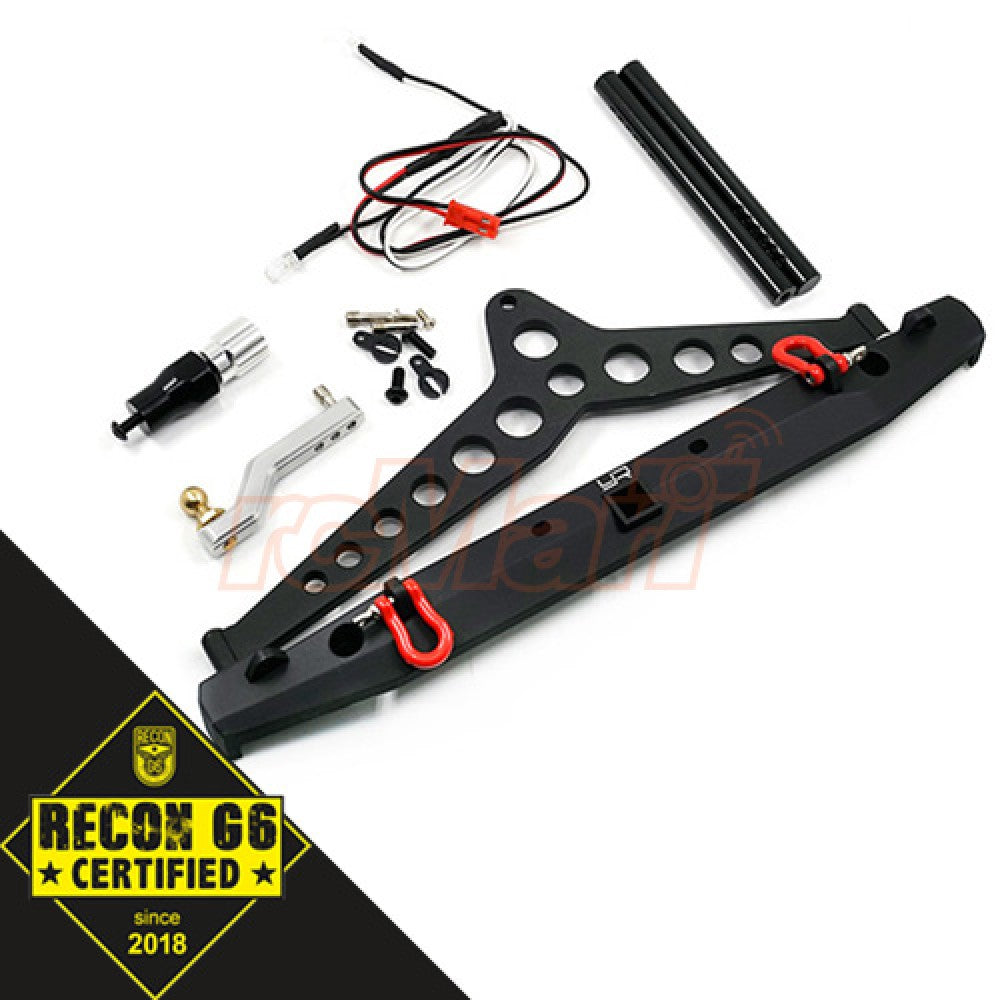 Yeah Racing Aluminum Alloy Rear Bumper w/LED Light Spare Tire Mount For SCX10 II TRAXXAS TRX-4 'G6 Certified' (YA-0549)