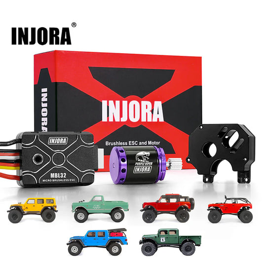 INJORA Micro Brushless MBL32 ESC & 1621 Purple Viper Motor Combo for 1/24 SCX24