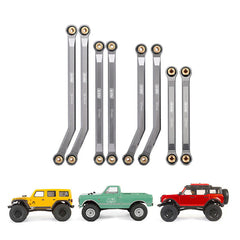 INJORA 8PCS Aluminum High Clearance 4 Links Set for Axial SCX24 C10 Jeep Wrangler Bronco