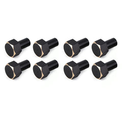 INJORA 4PCS Black Brass Wheel Hex Hub +5mm Extenders For Axial SCX24 AX24 (SCX24-129-8)