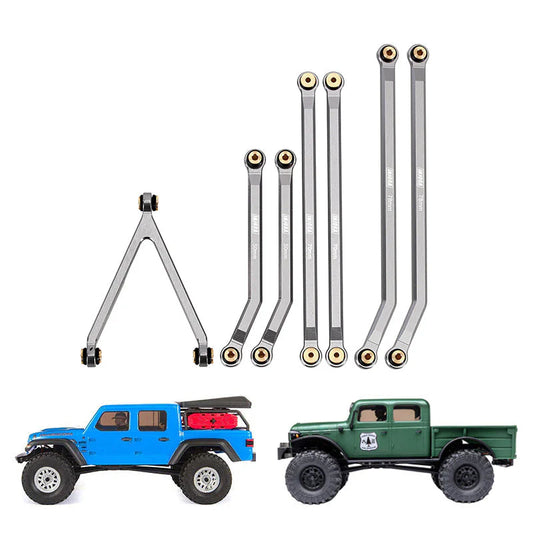 INJORA 7pcs High Clearance Aluminum Chassis Links Set for Axial SCX24 Gladiator Power Wagon