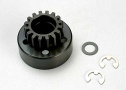 Traxxas: Clutch bell (15-tooth)/ 5x8x0.5mm fiber washer (2)/ 5mm e-clip (2) (requires 5x11x4mm ball bearings part #4611)