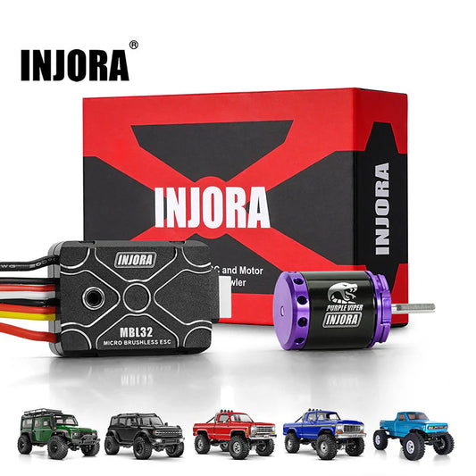 INJORA: Micro Brushless MBL32 ESC & 1621 Purple Viper Motor Combo For 1/18 TRX4M Ascent18 (MBL32-1621)