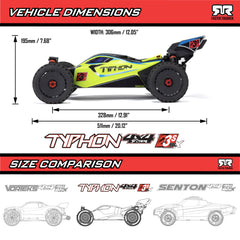 ARRMA: 1/8 TYPHON 223S BLX Brushless 4X4 Buggy RTR with DSC, Green (ARA4306V4)