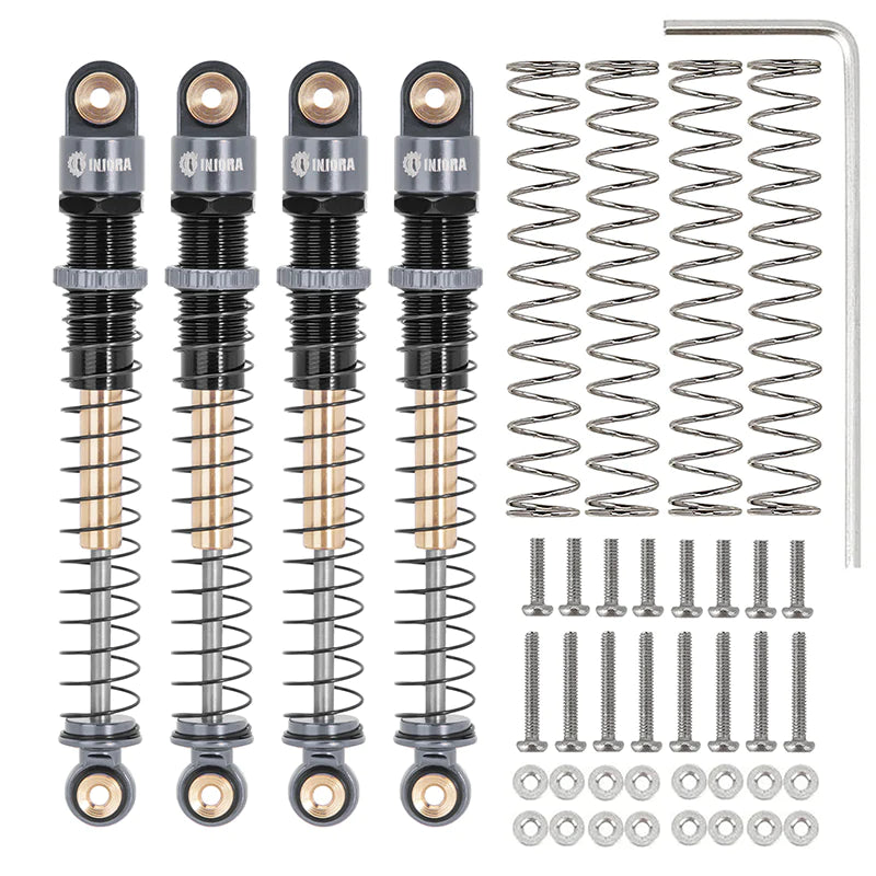 INJORA 51mm Aluminum Long Travel Threaded Double Barrel Shocks For Axial AX24 (SCX24-160GL-4)