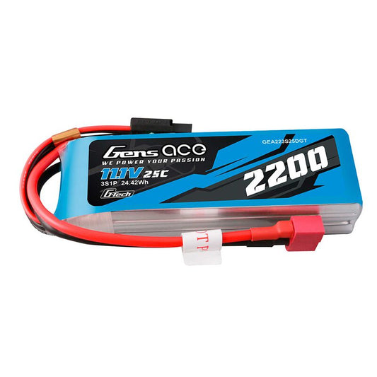 Gens Ace 11.1V 2200mAh 25C G-Tech Smart LiPo Battery: (GEA223S25DGT)