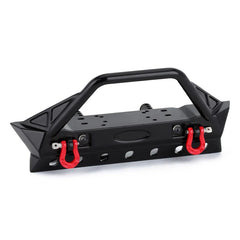 INJORA Black Metal Front Bumper with Lights for SCX10 II SCX10 III TRX4 (YQB-F36)