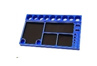 Imex RC: Aluminum Multifunctional Maintenance Tool Stand & Screw Tray 200*110*14mm Blue