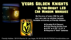 Vegas Golden Knights Ultra-Bright Led Car Window Marquee