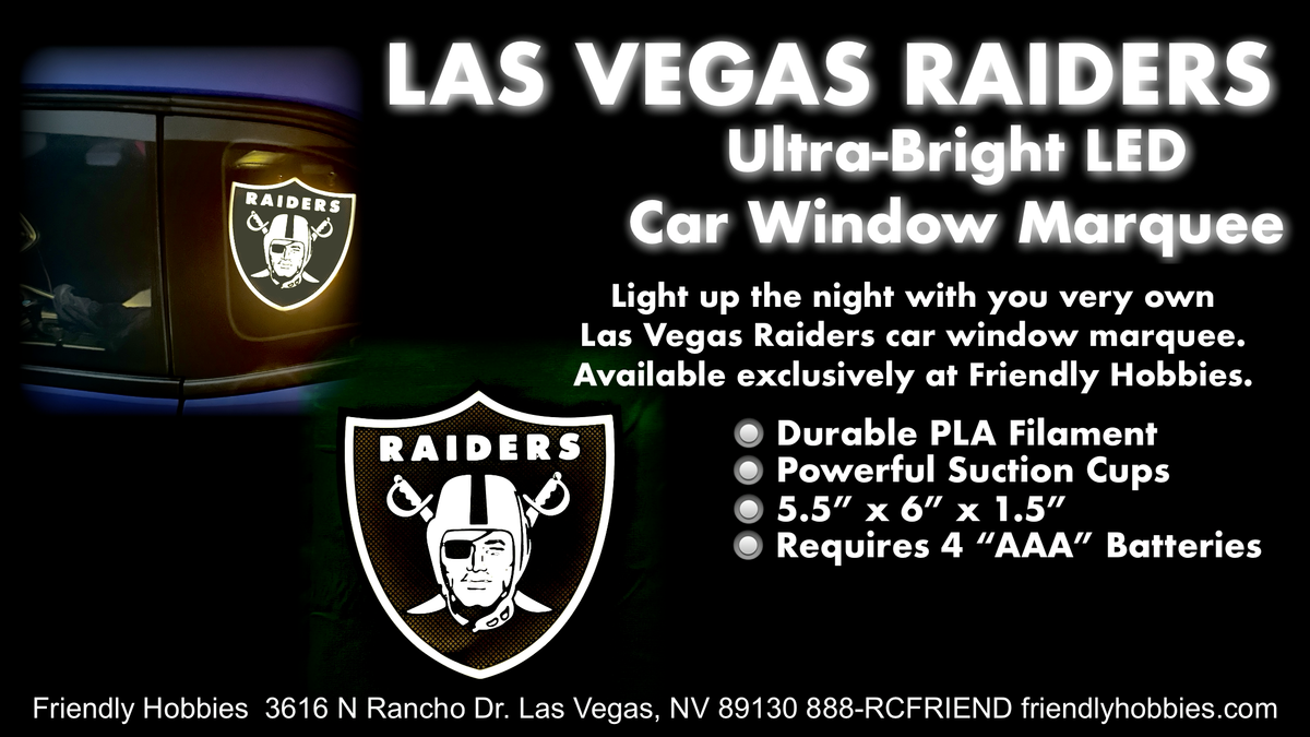 Las Vegas Raiders  Ultra-Bright Led Car Window Marquee