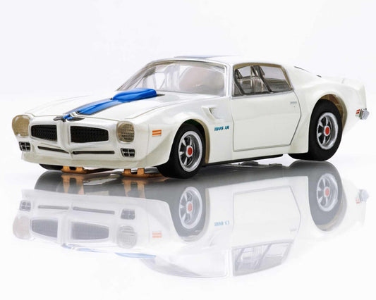 AFX 1970 Firebird Trans Am HO Scale Slot Car (White/Blue) (LWB) (Mega G+)