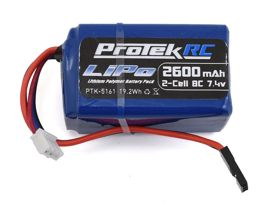 ProTek RC: LiPo Hump/Short Receiver Battery Pack (Kyosho/Tekno) (7.4V/2600mAh) (w/Balancer Plug)