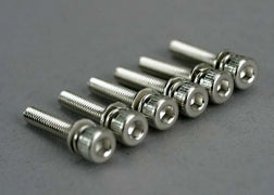 Traxxas Screws, 3x15mm Cap-Head Machine (hex drive) (with split and flat washers) (6) (5142)