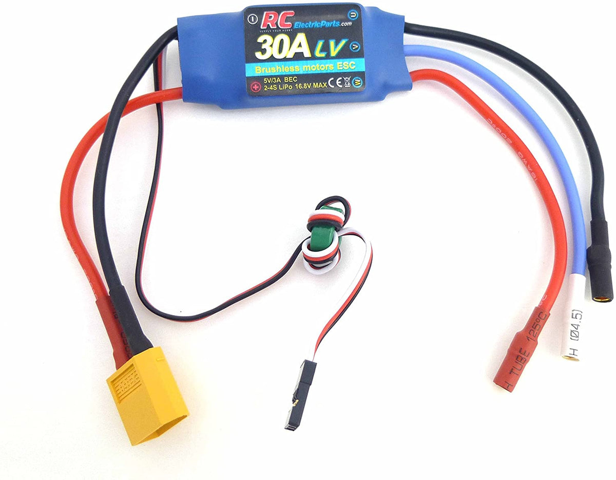 RC Electric 30A RC Brushless Motor Electric Speed Controller ESC 3A UBEC with XT60 & 3.5mm bullet plugs