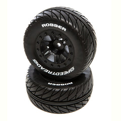 Duratrax SpeedTreads Robber SC Front Rear Black Mounted: Traxxas Slash/Rustler, ECX 4X4 (DTXC2929)