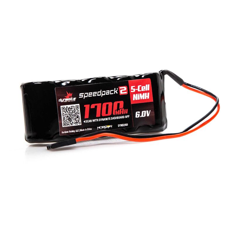 Dynamite Speedpack2 6V 1700mAh 5C NiMH, Flat Receiver Pack (DYNB2460)