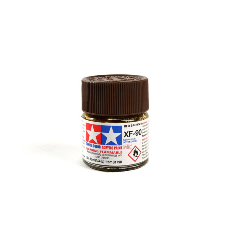 Tamiya Acrylic Mini XF-90 Red Brown 10ml Bottle (2) (TAM81790)