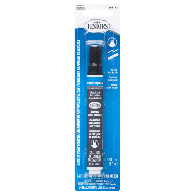 Testors Acrylic Paint Marker, Gloss Black (TES286132)